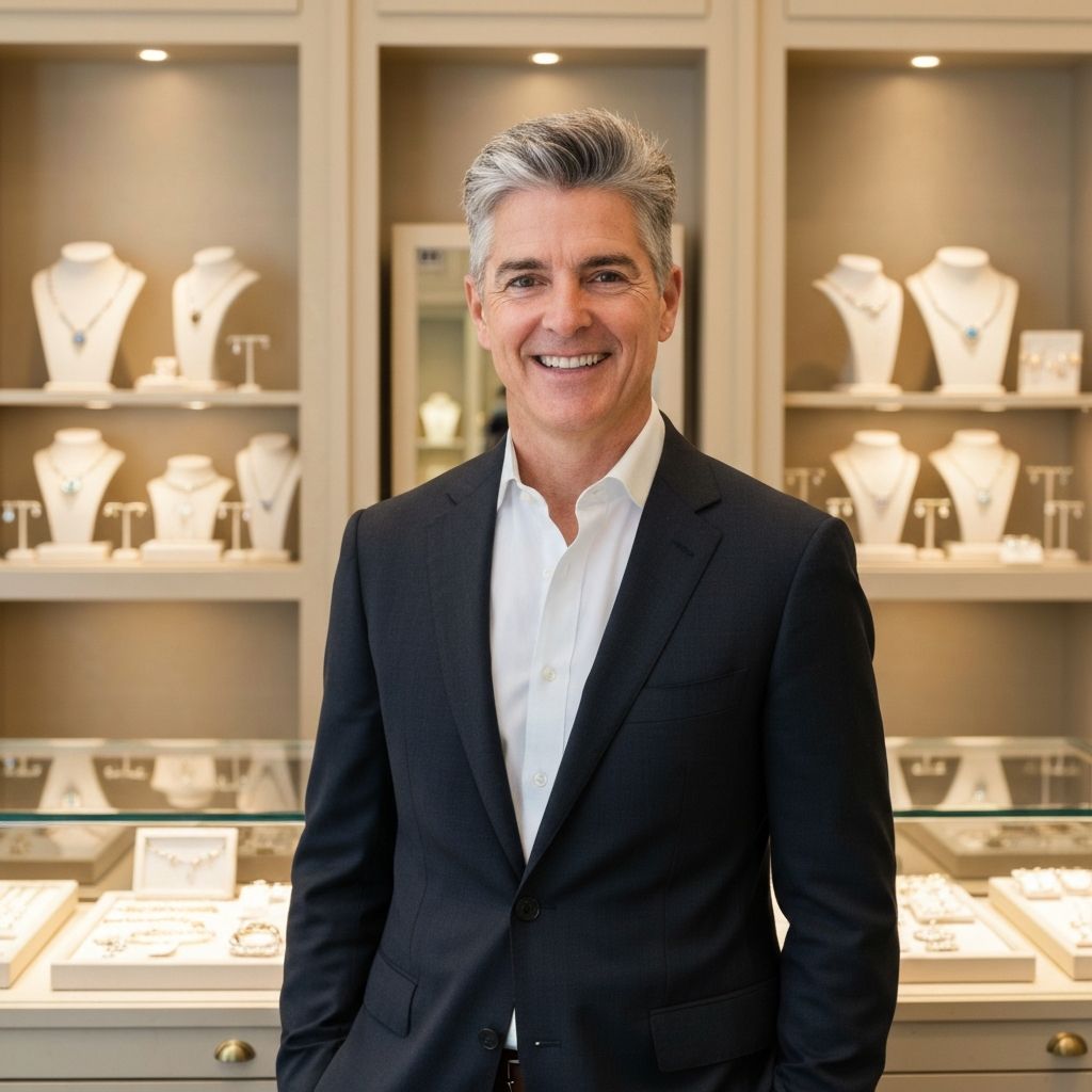 Successful jewelry store owner